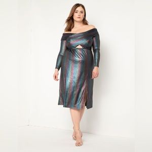 Eloquii | Cross Bodice Rainbow Dress NWT